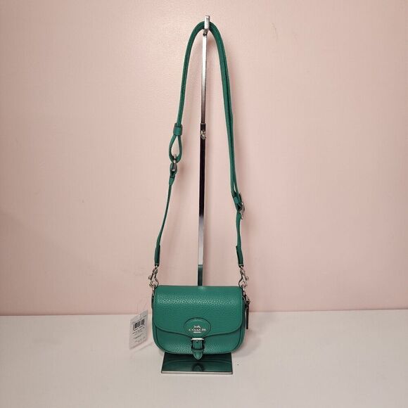 NWT Coach CP001 Amelia Small Saddle Bag in Bright Green - Picture 1 of 8